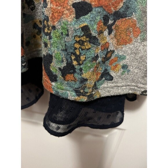 Anthropologie Saturday Sunday Gray Floral Knit Dress Fit & Flare Size Medium - Picture 13 of 16